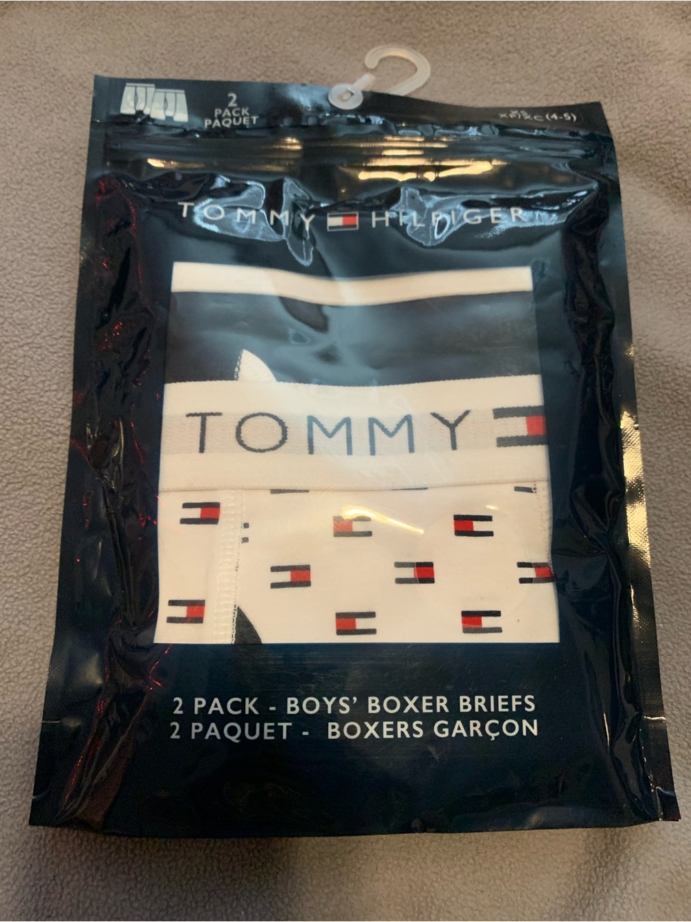 Tommy Hilfiger White Boxer Briefs with Red & Blue Logo